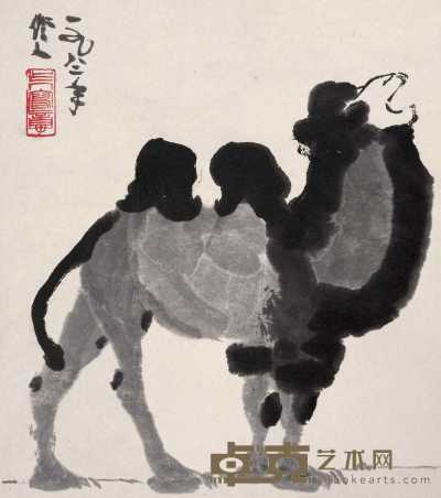 吴作人 1982年作 骆驼 立轴 33×30cm
